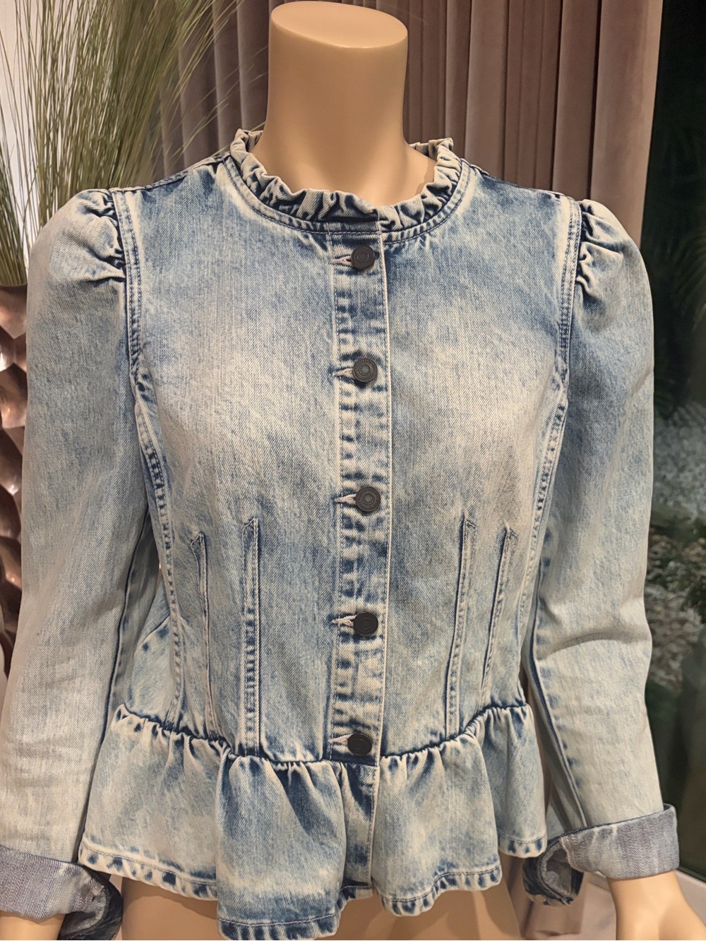 Rebecca Taylor Light Wash Denim Jacket - Light Blue